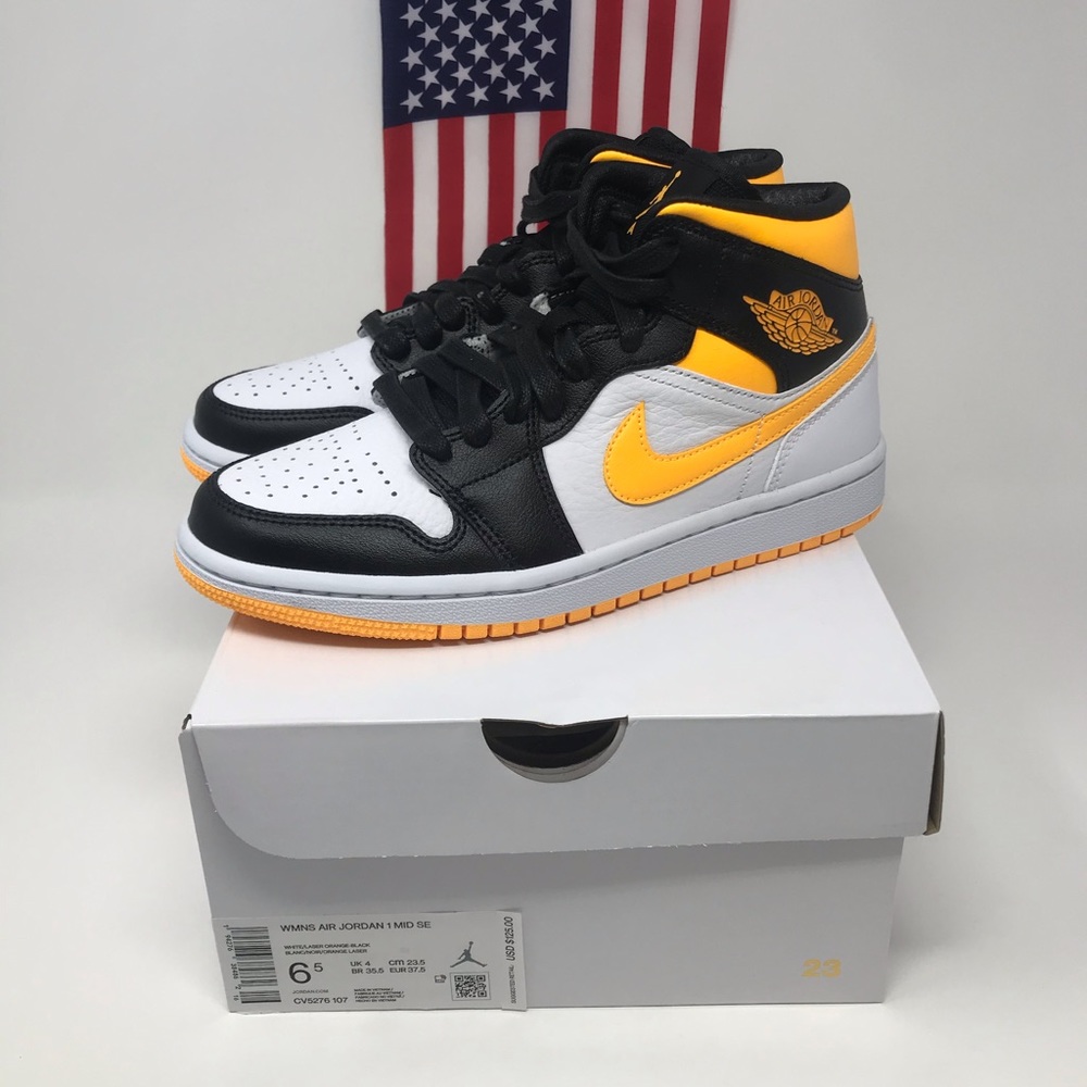 Nike Women’s Air Jordan 1 Mid Black Laser Orange